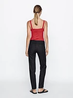 Pantalon slim en coton mélang