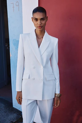 VESTE À BOUTONNAGE CROISÉ ET ÉPAULETTES