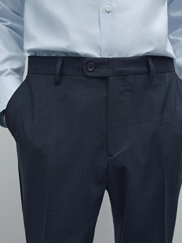 Pantalon de costume en laine mélangée
