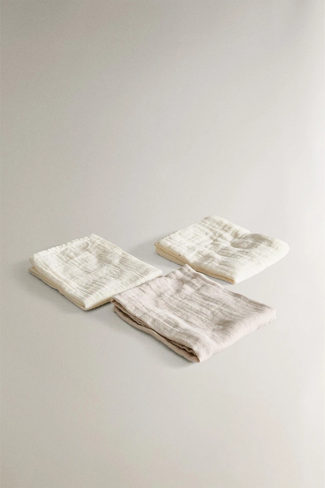LOT DE 3 LANGES EN MOUSSELINE ENFANT LUNE
