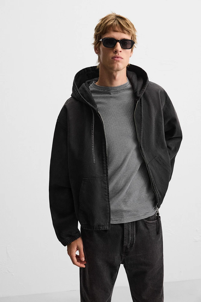 HOODED DENIM JACKET