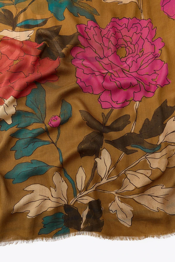 FOULARD EN MODAL IMPRIMÉ À FLEURS