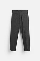 TEXTURED WOOL BLEND PANTS