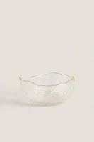 GLASS SALAD BOWL WITH RIM