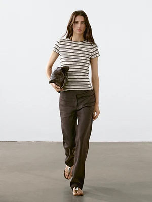 100% cotton striped retro T-shirt