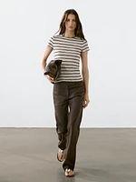 100% cotton striped retro T-shirt