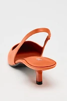 KITTEN HEEL FABRIC SLINGBACK SHOES