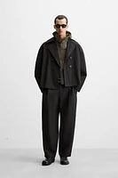 SHORT TECHNICAL FABRIC TRENCH COAT