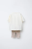 JOGGING SET CYCLING RIB T-SHIRT AND LEGGINGS
