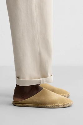 MULE LEATHER ESPADRILLES