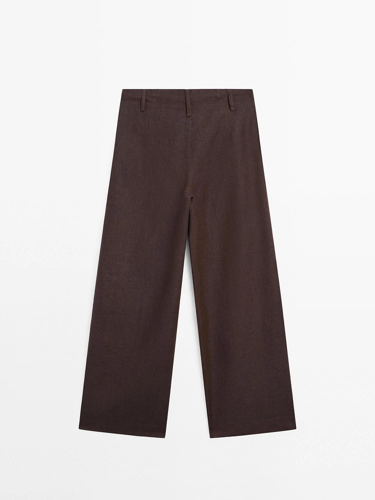 100% linen relaxed fit trousers
