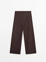 100% linen relaxed fit trousers