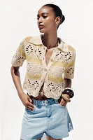 TOP EN MAILLE POINTELLE