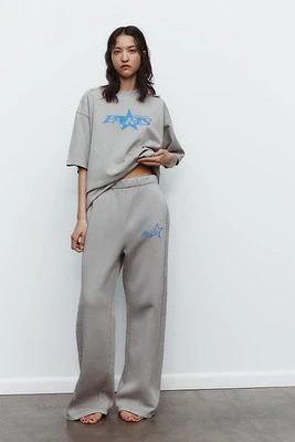 WASHED EFFECT TEXT DETAIL SWEATPANTS