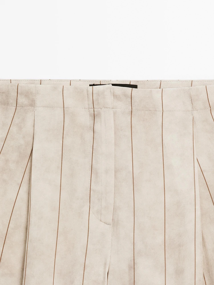 Pantalon droit fluide à rayures