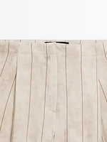 Pantalon droit fluide à rayures