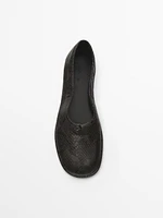 Leather ballet flats with knot