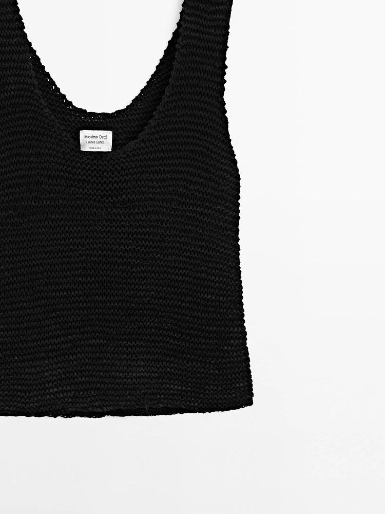 Braided suede leather top