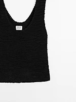 Braided suede leather top