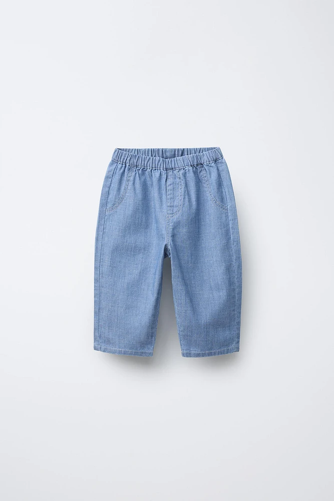FLOWY BAGGY DENIM PANTS