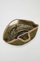 WOVEN BASKET BAG