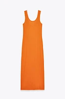 ROBE LONGUE EN MAILLE FINITIONS DOUBLE ÉPAISSEUR