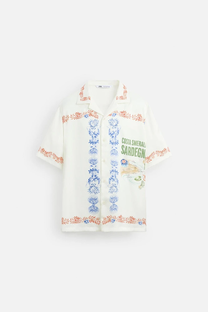 CHEMISE SATINÉE À IMPRIMÉS