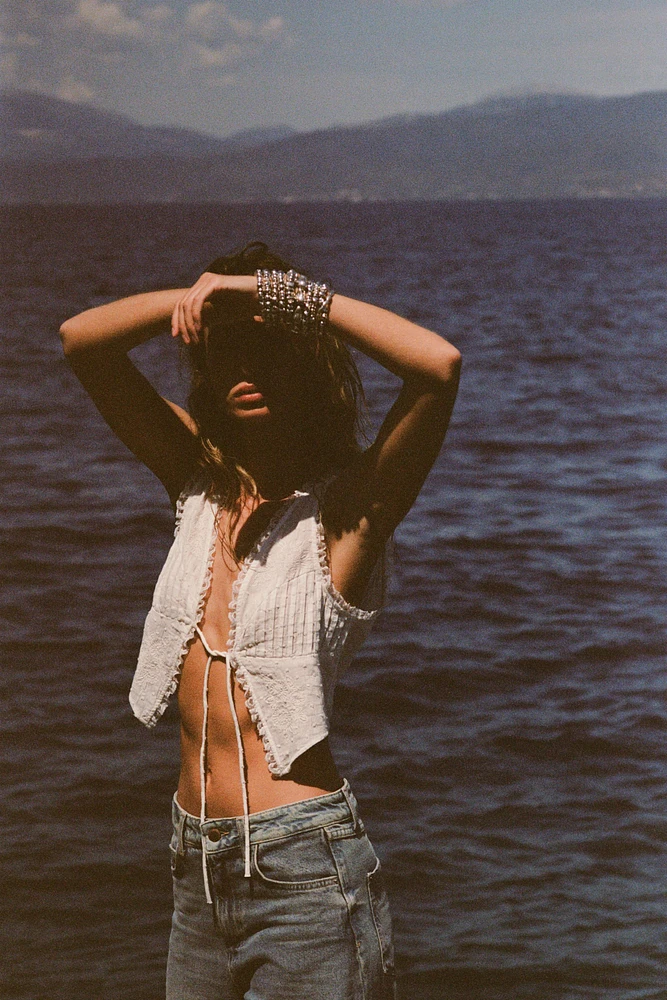 PLUMETI TIE CROP TOP