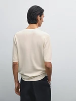 100% cotton short sleeve knit sweater