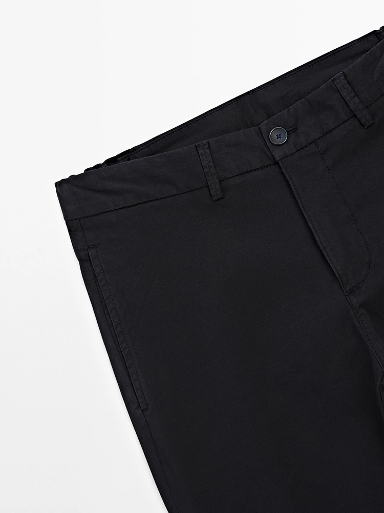 Pantalon slim en coton mélang