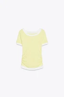 DOUBLE RIB RUCHED T-SHIRT
