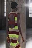 ROBE LONGUE EN MAILLE RAYÉE