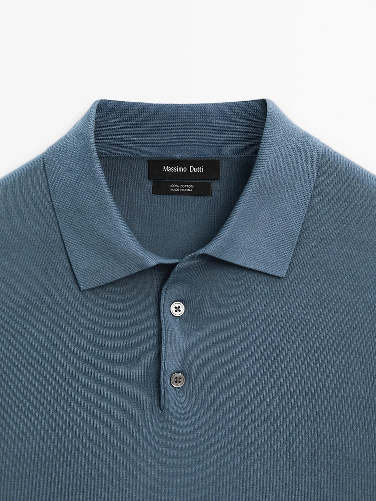 Polo en maille de coton à manches courtes