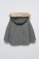 HOODED WOOL DUFFLE COAT