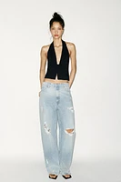 STRETCH HALTER TOP