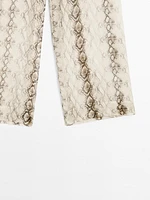 Lightweight flowing animal print trousers