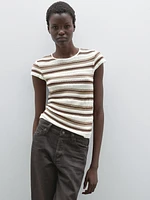 Striped cutwork T-shirt