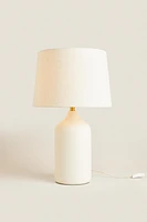 WHITE CERAMIC BASE TABLE LAMP