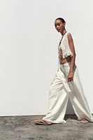 PLEATED WIDE LEG PANTS