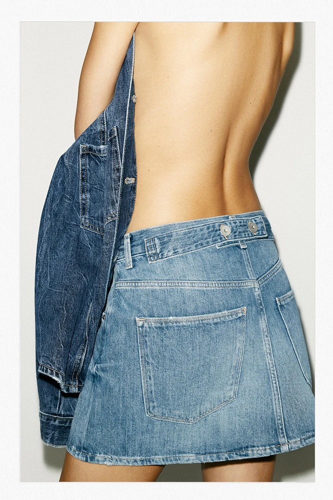TRF BAGGY DENIM MINI SKIRT