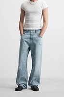 SEAMED BAGGY FIT JEANS