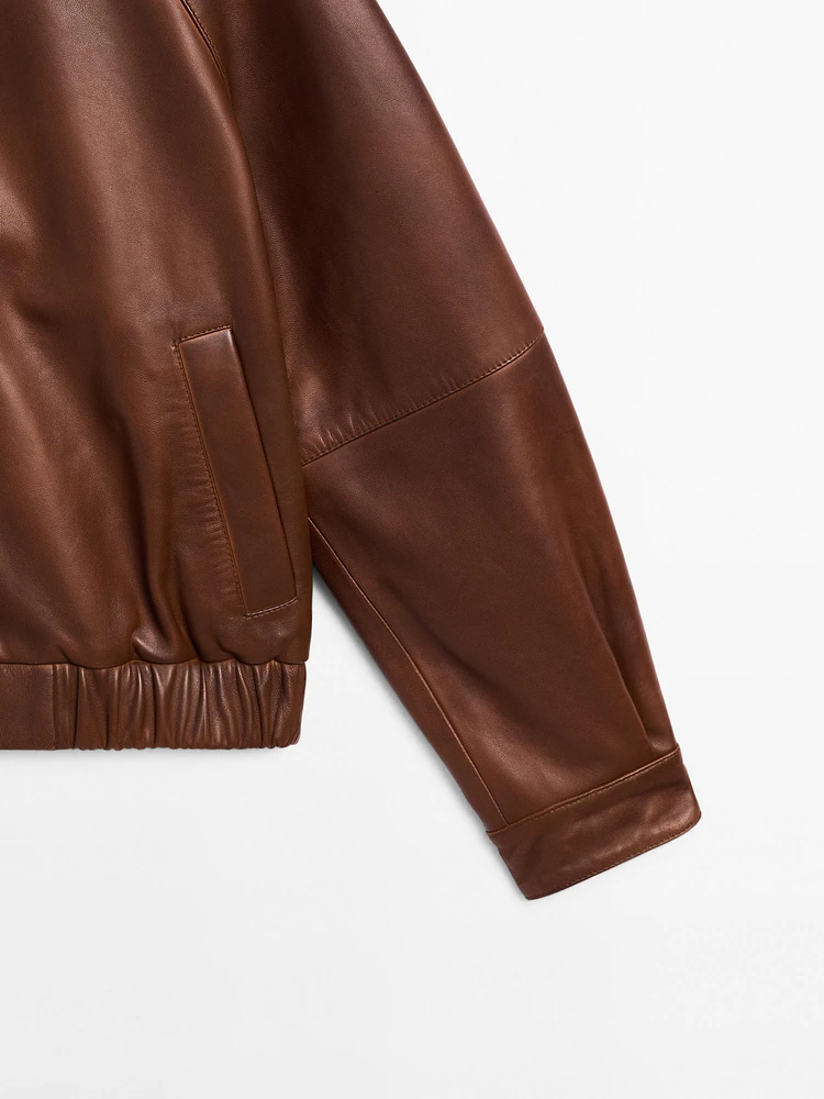 Blouson en cuir nappa enduit