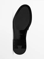 Leather loafers with penny strap
