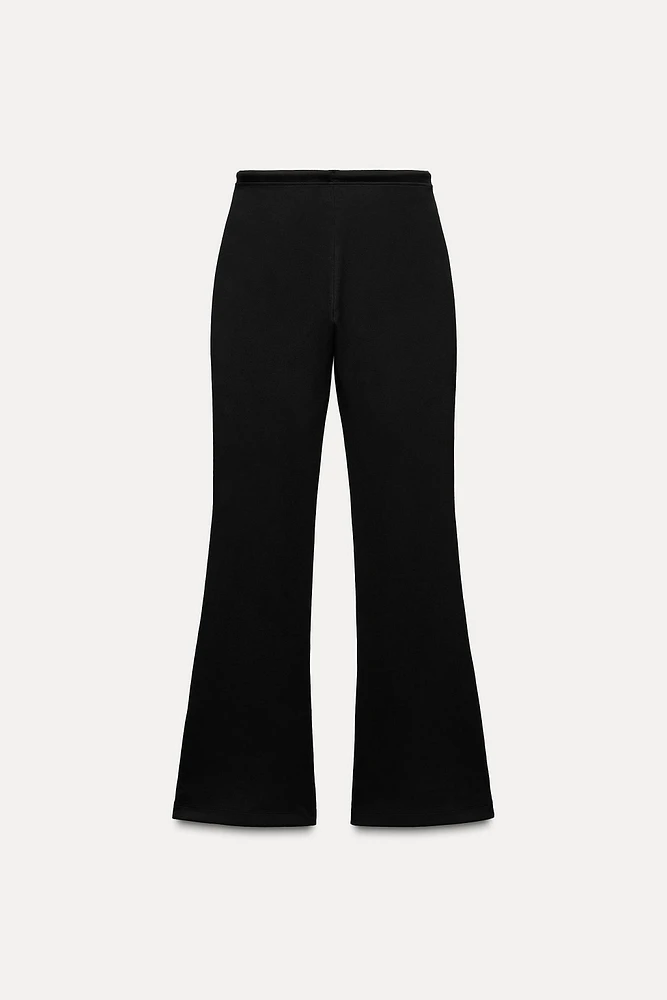 FLARE INTERLOCK PANTS WITH SEAMS