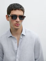 Chemise slim à rayures 100 % lin