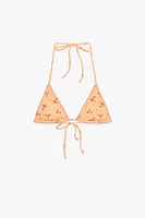 HAUT DE BIKINI FLEURS ET DENTELLE