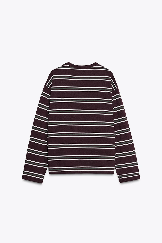 EMBROIDERED STRIPED T-SHIRT