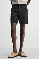 COTTON - LINEN BERMUDA SHORTS