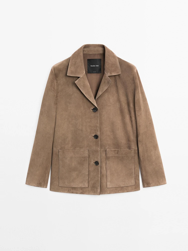 Flowing suede leather blazer