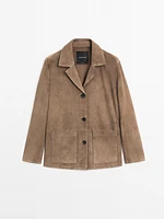 Flowing suede leather blazer